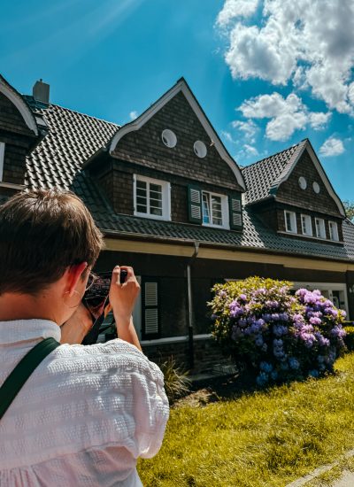 Das Foto zeigt die Gartenstadt Margarethenhöhe in Essen