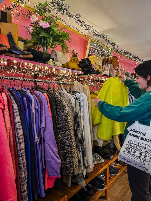 Das Foto zeigt den Second Hand Shop Rosenrot von innen.